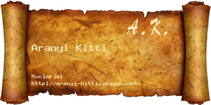 Aranyi Kitti névjegykártya